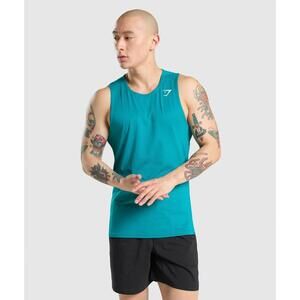 Gymshark Arrival Tank Top Men’s XXL Slim - Turquoise Sweat Wicking Activewear